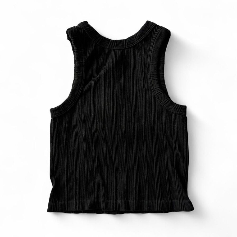 Women's Black Ribbed Tank Top